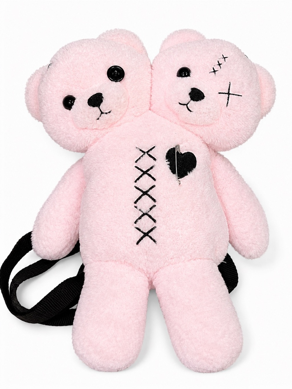 Hot Topic Pink Plush Double Bear Backpack - Picture 7 of 7